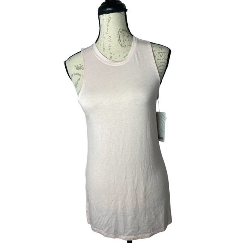 Athleta XXS ThreadLight Ruched light pastel pink Tank Top Modal‎ blend